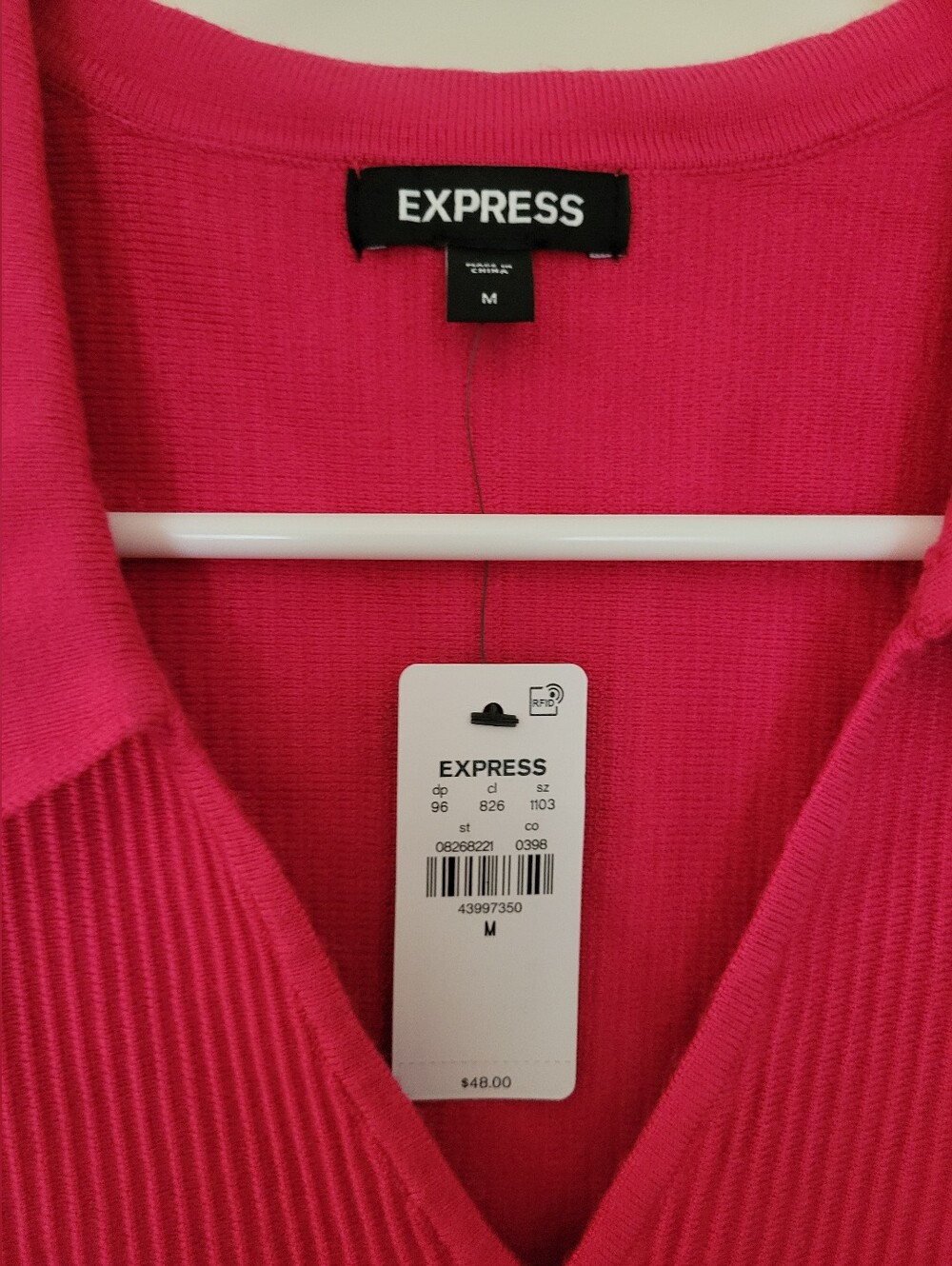 Express Ribbed V-Neck Polo Sweater Tank - Picture 5 of 5